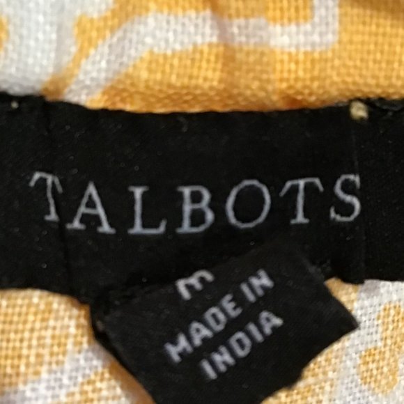 Talbots Square Neck Linen Top in Leafy Tropical Print Size M - Picture 10 of 14